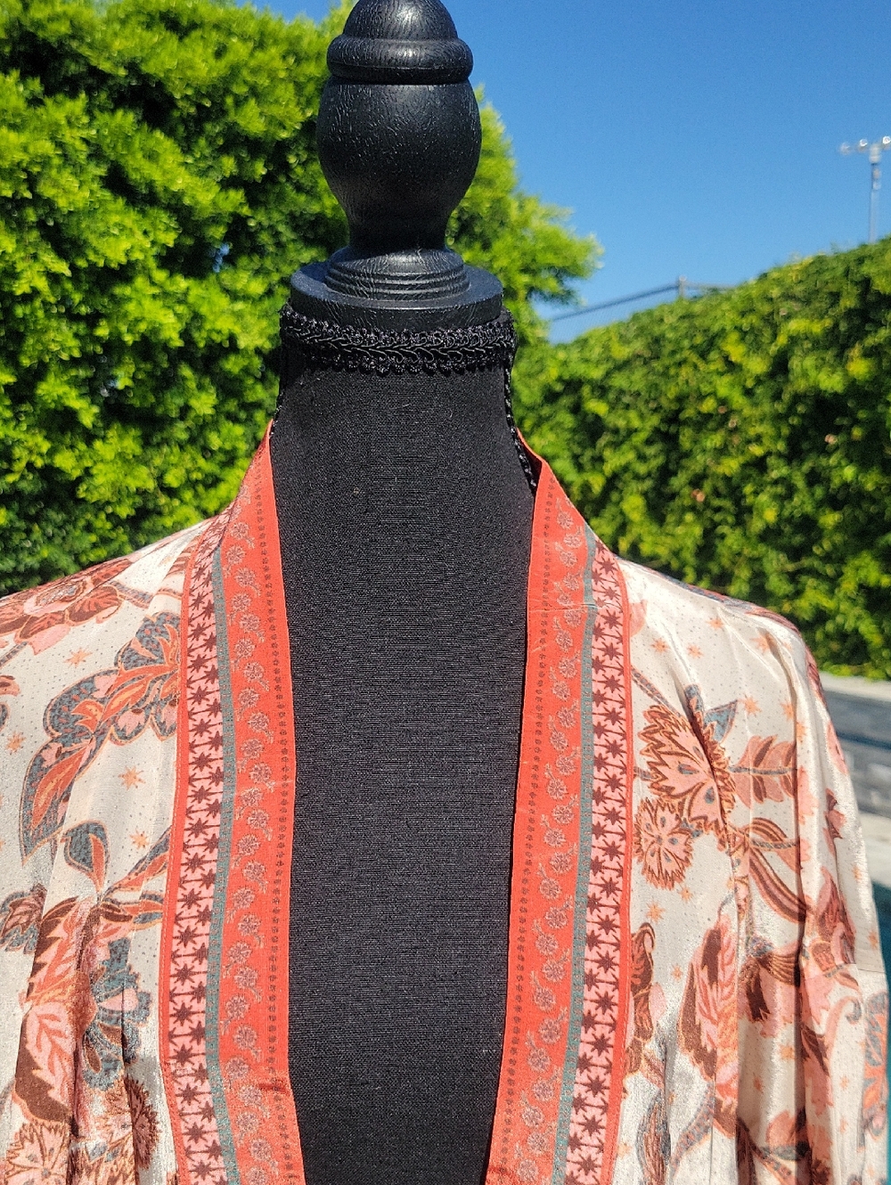 Sundance Marsala Floral Botanical Kimono Duster With Pockets XL - Picture 7 of 15